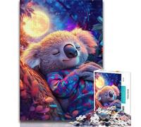 Puzzle 1000 pièces Koala Animal Puzzles 1000 pièces pour Adultes, Jouets éducatifs, Jeux Anti-Stress, décoration d'intérieur Unique et Cadeaux 75x50cm