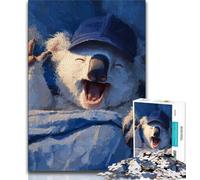 Puzzle 1000 pièces Koala endormi Puzzle 1000 pièces pour Adultes et Adolescents Jouets éducatifs Jeux Anti-Stress liste de souhaits avec Père Noël 26x38cm