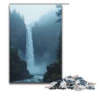Puzzle 1000 pièces La Cascade Tombe de la Falaise soulevant des éclats de Brume d'eau. Puzzle Impossible pour Adultes Anti-Stress pour Adolescents de 14 Ans et Plus. 1000 pièces (38 x 26 cm).