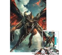 Puzzle 1000 pièces La colère du Dragon Stimule Le Cerveau Décoration intérieure Jouet Anti-Stress Convient aux Enfants de 14 Ans et Plus (38x26cm)