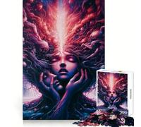 Puzzle 1000 pièces La Fille Psychédélique pour Adultes, Jeu de réflexion, Divertissement d'intérieur, Bords précis, Objet de Collection 38x52cm