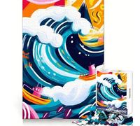 Puzzle 1000 pièces La Grande Vague de Kanagawa, Vision fauviste saisissante, idéal pour Les Adolescents, développe la logique, Offre Un Cadeau attentionné et apaisant (38x52cm)