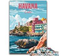 Puzzle 1000 pièces La Havane, Cuba, Jeu éducatif Familial, à Offrir en Cadeau à Toute la Famille, à partir de 14 Ans (Taille 38x26cm)