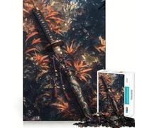 Puzzle 1000 pièces La Lame de l'Automne Doré à Bords sans Couture,Jeu de réflexion Amusant,Divertissement idéal pour se détendre,Cadeau Artistique de Noël (38x52cm)