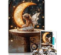 Puzzle 1000 pièces La Lune et l'Elfe pour Adultes, 1000 pièces, idéal pour Les soirées Jeux, Jouet coloré pour la Maison, Cadeau 26x38cm