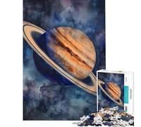 Puzzle 1000 pièces La Majesté de Saturne Défi intellectuel Jouet addictif Jeu Relaxant décoration Parfaite pour Un Père Noël Secret (38x52cm)