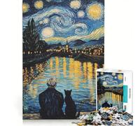 Puzzle 1000 pièces La Nuit étoilée avec Compagnon Jeu de réflexion entraînez Votre Cerveau et Vos Mains Convient comme décoration de Bureau 50x75cm