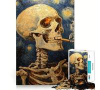 Puzzle 1000 pièces La Nuit étoilée avec Squelette, défi Difficile, pour Adultes Jeu Intelligent, Amusant et précis Cadeau Artistique 50x75cm