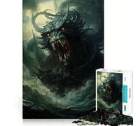 Puzzle 1000 pièces La Rage des Monstres Marins pour Adolescents, Jeu d'entraînement cérébral, Moment de détente, Art à Assembler, Cadeau saisonnier (38x26cm)