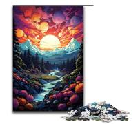 Puzzle 1000 pièces La Vallée Psychédélique est Vaste Puzzles pour Adultes Puzzle en Bois Jeu Éducatif 75x50cm