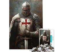 Puzzle 1000 pièces La Vigilance des Chevaliers médiévaux pour Adultes Un défi Difficile Qui stimule Le Cerveau et Offre des idées de Cadeaux pour Noël ou Un Anniversaire (38x52cm)