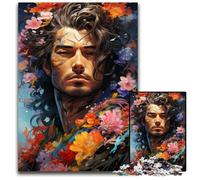 Puzzle 1000 pièces La Voie psychédélique colorée des samouraïs Puzzles pour Adultes Relax & Challenge Art de décoration intérieure colorée pour Les Amis 1000 PCS (38x26cm)