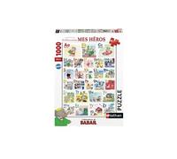 Nathan - Puzzle 1000 pièces - L'abécédaire de Babar | Adulte et enfant dès 14 ans - Puzzle de qualité supérieur - Pièces uniques et assemblage parfait - Détente et relaxation