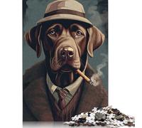 Puzzle 1000 pièces Labrador Brun Gangster Puzzles Adultes Difficulté Puzzles Éducation Jouets Jeux Famille Décoration 1000pcs (38x26cm)