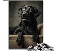 Puzzle 1000 pièces Labrador Noir, Analyse et logique, avec pièces de Formes aléatoires entièrement emboîtables, pour Les Enfants de 14 Ans et Plus (Dimensions 50x75cm)