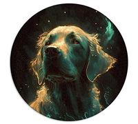 Puzzle 1000 pièces Labrador Retriever Chien Puzzles Ronds créatifs pour Adultes et Enfants Puzzles en Carton Décoration d'intérieur (Taille 67,5 x 67,5 cm)