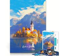 Puzzle 1000 pièces Lac de Bled,Jointure Fine,Jeu de réflexion Amusant et Calme,décoration de Noël,Cadeau (38x52cm)