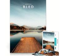 Puzzle 1000 pièces Lac de Bled Slovénie Découpe précise Jeu d'art et de développement cognitif Loisirs Amusants Cadeau apaisant de Noël (38x52cm)