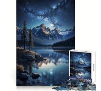 Puzzle 1000 pièces Lac étoilé Sérénité pour Adultes, Jouet Intelligent et Amusant d'intérieur, découpe Lisse, Cadeau du Père Noël 50x75cm