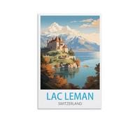 Puzzle 1000 pièces, Lac Léman, Suisse. Puzzle Classique 3D à Monter soi-même, Jouet en Papier, Cadeau Unique, décoration intérieure, 70 x 50 cm.