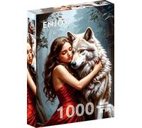 Puzzle 1000 pièces - Lady And The Wolf