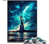 Puzzle 1000 pièces Lady Liberty Peinture à l'huile Puzzle 1000 pièces pour Noël et Le Nouvel an (Taille 26x38cm)