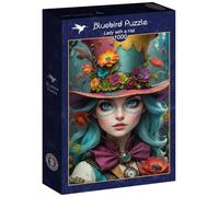 Bluebird Puzzle - Lady with a Hat - Puzzle 1000 Pièces - Représentation dans Le Style Steampunk - Fabriqué en France