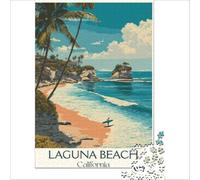 Puzzle 1000 pièces Laguna Beach, California | Découpe de précision Décompression intellectuelle Cadeaux uniques pour un anniversaire et Noël 38x26cm
