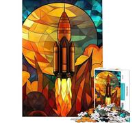 Puzzle 1000 pièces Lancement de fusée Spatiale Défi éducatif mais Aussi Jouet Amusant et Humoristique Décoration Murale pour Les 14 Ans et Plus (38x52cm)