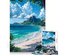 Puzzle 1000 pièces Lanikai Beach Pixel Art pour Adultes et Adolescents,idéal pour Le Bien-être cérébral,Les Loisirs relaxants et Un Cadeau Original (38x52cm)