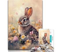 Puzzle 1000 pièces Lapin Animal pour Adultes, Jeu Familial Anti-Stress, défi Difficile, Superbes Cadeaux et Jouets (50x75cm)