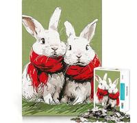 Puzzle 1000 pièces Lapin Doux pour Adultes Cadeau pour Renforcer Les Souvenirs, Moments de Sérénité, Qualité supérieure, Vœux du Père Noël 38x52cm