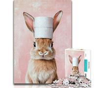 Puzzle 1000 pièces Lapin Jouant avec du Papier Toilette pour Adultes, Jouet éducatif et décompressant, Cadeau d'anniversaire, décoration Murale 38x26cm