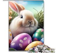 Puzzle 1000 pièces Lapin Lapin de Pâques Puzzle Animal en Carton, Jeu interactif Familial, Cadeau Casse-tête, Jouet éducatif 1000 pièces(26x38cm)