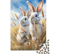 Puzzle 1000 pièces Lapin Mignon Puzzles Adultes Difficulté Puzzles Éducation Jouets Jeux Famille Décoration 1000pcs (75x50cm)