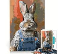 Puzzle 1000 pièces Lapin Mode Bordures Soignées Jeu Cognitif Jouet Facile à Passer Amusant Cadeau de Loisirs de Noël (38x26cm)