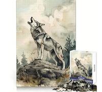Puzzle 1000 pièces l'appel du Loup pour Adolescents stimule la mémoire, apaise l'esprit et Offre Un Divertissement sans Couture Idéal pour Noël (38x52cm)