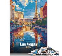 Puzzle 1000 pièces Las Vegas USA Travel Poster Puzzles pour Adultes Puzzles en Bois Jeu Stimulant 1000 pièces (75 x 50 cm)