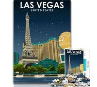 Puzzle 1000 pièces Las Vegas USA Travel pour Adolescents et Adultes, Anti-Stress, défi Difficile, renforce l'amour Entre Couples 38x26cm