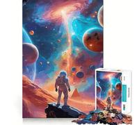 Puzzle 1000 pièces L'astronaute Contre l'univers pour Adolescents, Jeu de réflexion Amusant et décontracté, Cadeau élégant 38x26cm