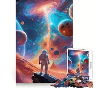 Puzzle 1000 pièces L'astronaute Contre l'univers pour Adolescents, Jeu de réflexion Amusant et décontracté, Cadeau élégant 38x26cm