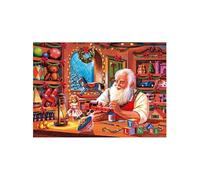 Clementoni- Christmas Collection-Santa Works-Valisette 1000 pièces, Noel-fabriqué en Italie, Puzzle Adulte, 39584, Multicolore