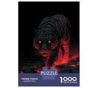 Puzzle 1000 Pièces Lava Tiger with Red Glowing Eyes Puzzles pour Adultes, Jouet, Décoration Murale, Course De Vitesse Manuelle, Idéal comme Cadeau pour Toute La Famille 70x50cm/1000pcs