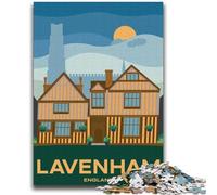 Puzzle 1000 pièces Lavenham, Paysage Urbain d'Angleterre. Stimulez Votre Cerveau. Jouets addictifs pour cultiver la Patience. Convient aux Couples (Taille 38x52cm).