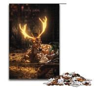 Puzzle 1000 pièces Le Cerf Lumineux Puzzles Puzzles en Bois Jeux Éducatifs Décoration Maison 75x50cm