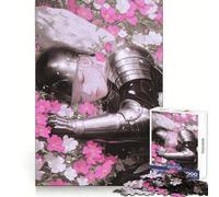 Puzzle 1000 pièces Le Chevalier endormi dans Les Fleurs pour Adolescents, Jeu de logique Clair, Loisirs faciles, découpe Parfaite, Cadeau d'anniversaire 38x52cm