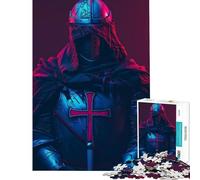 Puzzle 1000 pièces Le Chevalier Templier Rétro Jeux Amusants Défi d'intelligence Jouet addictif Cadeau pour Femmes et Hommes mais Amusant et Humoristique (Dimensions 38x26cm)