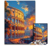 Puzzle 1000 pièces Le Colisée de Rome pour Adultes, Puzzles en Bois pour Adolescents et Divertissement en Famille - Jeu de réflexion à Faire soi-même, Cadeau 50x75cm/19,68x29,52 Pouces