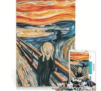 Puzzle 1000 pièces Le Cri d'Edvard Munch Jouet à Monter soi-même activité familiale avec des pièces de Formes aléatoires Parfaitement emboîtables 50x75cm
