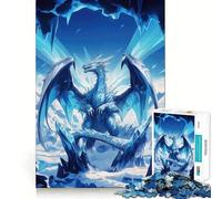 Puzzle 1000 pièces Le Dragon de Glace de La Reine des Neiges pour Adolescents améliore la mémoire, se détend et s’Amuse Un Cadeau Unique aux Bords Nets 50x75cm